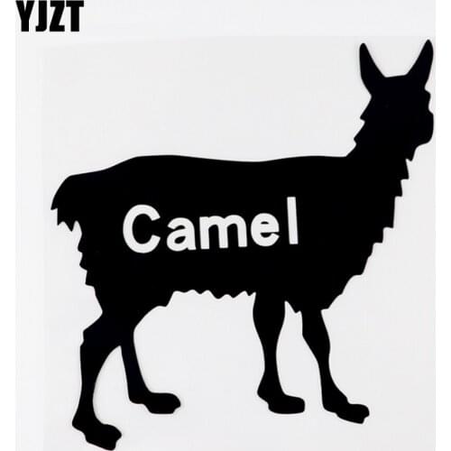 YJZT 14.7CMX14.7CM Funny Camel Wild Animals Vinyl Car Sticker Decals Black/Silver 8C-0231