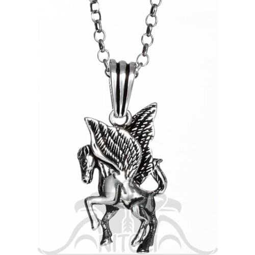 Sterling Silver Pegasus Pendant for Women Necklace Animal Medallion Gift for Girlfriend Gift for Girl Sister Made in Turkey