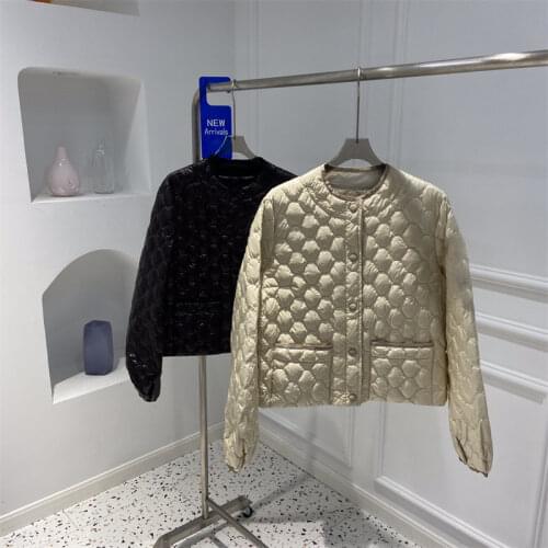 Womens 2021 autumn and winter new down jacket fashion warm sports lightweight solid color long-sleeved jacket