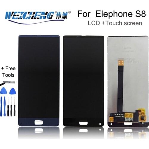 6.0"For Elephone S8 LCD Display And Touch Screen Assembly Repair Parts +Tools +Adhesive For Elephone S8 Mobile Phone