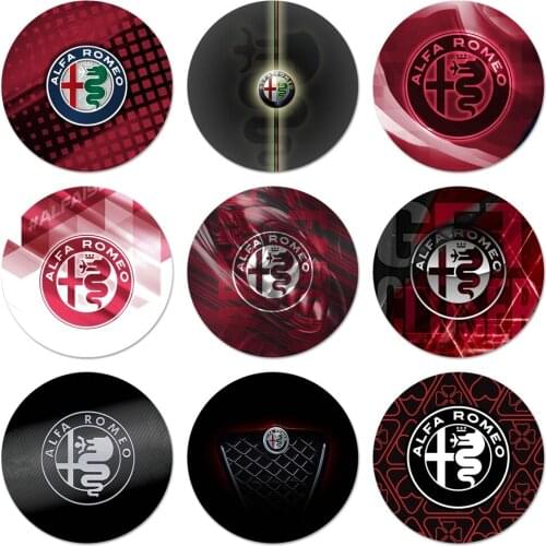 Super Car Alfa Romeo Logo Icons Pins Badge Decoration Brooches Metal Badges For Backpack Decoration 58mm
