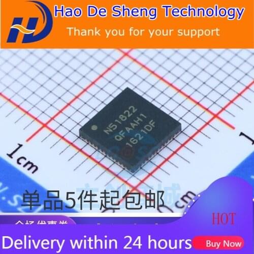 10PCS/LOT NRF51822-QFAA-R N51822 QFN48 Bluetooth Low Energy IC New Original In Stock