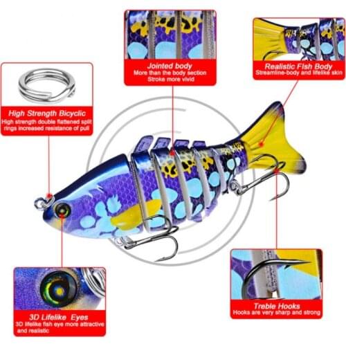10cm Sinking Wobblers Fishing Lures Hook Jointed Crankbait Swimbait 8 Segment Hard Artificial Bait For Fishing Tackle Lure
