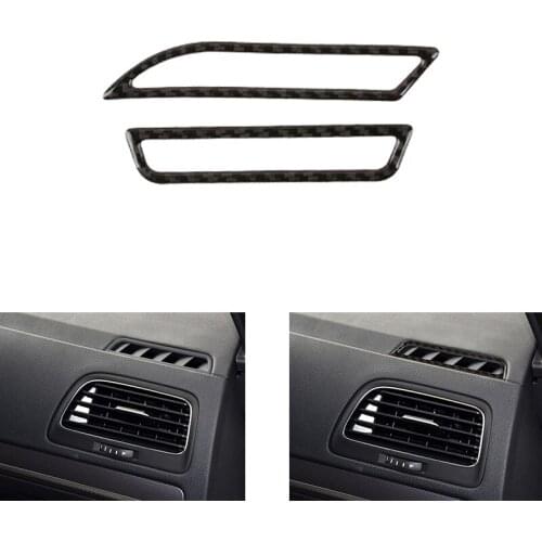 2Piece Carbon Fiber Air Outlet Decoration Anti-scratch Stickers Fit for VW Golf 7 2013-2017 Car Interior Accessories