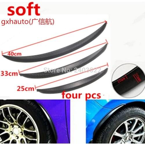 3D Sticker Carbon Fibre Style Fender Flares Arch Wheel Eyebrows Protect Ant-Scratch soft Mudguards fit for BMW VW KIA AUDI