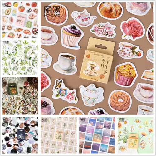 42 Styles) Vintage Letters Boxed Washi Stickers DIY Scrapbooking Paper Diary Planner Wedding Album Sealing Decoration @TZ