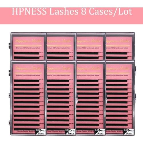 8 Cases/Lot Individual Classic Lashes Long Soft Natural Black Matte Mink Wholesale Premium Eye Lashes Extension Makeup For Salon