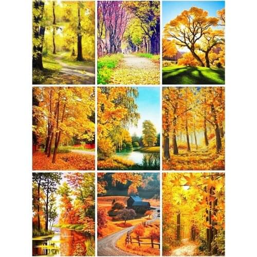 Diamond Painting Autumn Full Square Diamond Embroidery Landscape Picture Of Rhinestone 5D DIY Mosaic Decor Home