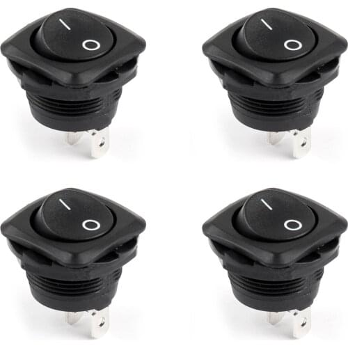 Artudatech 4Pcs R13-135A Round Boat Rocker Switch SPST 2Pin ON-OFF 10A/250VAC 16A/125VAC