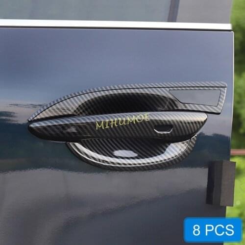Carbon Fiber Car Door Handle Cover & Bowl Cup Trim Kits For Mazda CX30 CX-30 DM 2020-2021