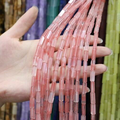 Natural Stone Rectangular Scattered bead agates watermelon red string Beads for Jewelry Making DIY Necklace Bracelet Accessories