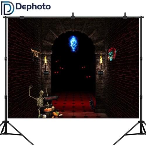 Dephoto Horror Halloween Photography Backdrops Haunted House Party Background Dark Night vinyl Photo Studio Shoot Props