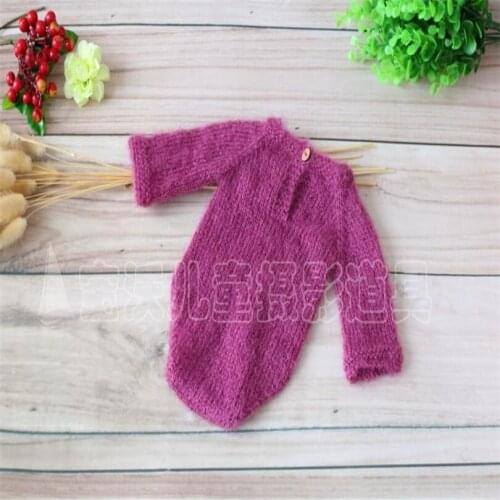 Newborn Romper Knitted Newborn Girl Overalls Long Sleeve Baby Outfit Baby Photography Props Soft Mohair Onesie Free Shipping