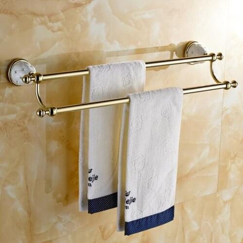 Double golden Towel Bar,Towel Holder,Solid Brass Made,Chrome Finished,Bath Products,Bathroom Accessories