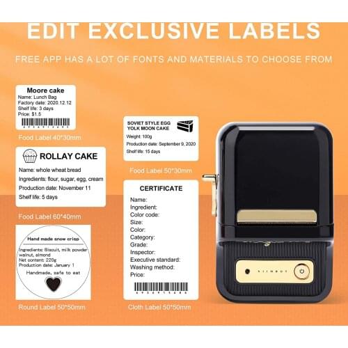 Label Maker Machine with 1 Roll Free Tape NIIMBOT B21 Vintage 2 inches Width Business Thermal Label Printer Price Gun Shipping