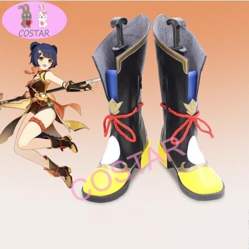 Genshin Impact Xiangling Boots Xiang Ling Halloween Cosplay Shoes High Heels For Women Girls 2020 New Hot Game