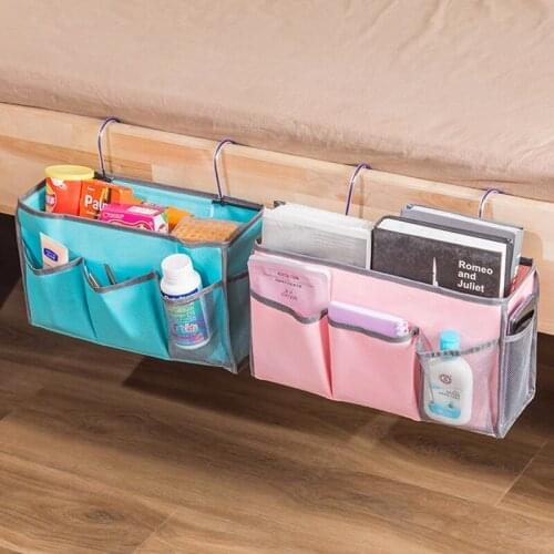 College Student Dormitory Bedside Cotton And Linen Cloth Art Storage Bag Home Bedroom Bedside Storage Wall Hanging Basket