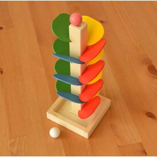 Leaf Tower Ball Game, Colorful Disassembly And Inverted Assembling Childrens Toys Educational Wooden Game, Bead P5V6
