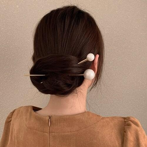 Vintage Hair Clips for Girls Simplicity Elegant Pearl Hairpin Female Simple Hair Sticks Girls Hairclip Hair Accessories 2021 New