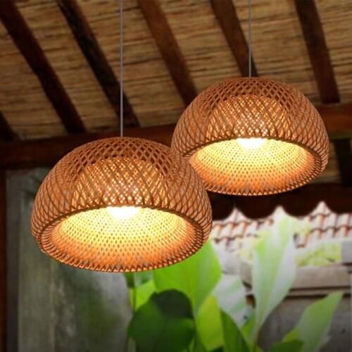 Chinese Style Bamboo Bird Cage LED Pendant Lights Modern Loft Living Room Hanging Lamp Deco Bar Restaurant Bedroom Light Fixture