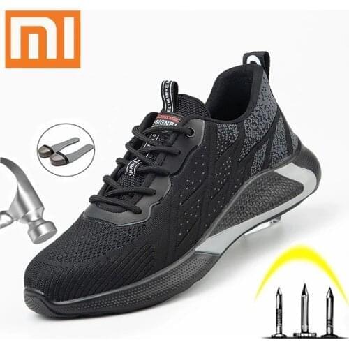Safety Work Shoes For Men Anti-Smashing Steel Toe Cap Working Boots Indestructible Construction Safety Work Sneakers