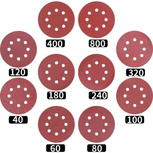 20~40pcs 5 Inch 125mm Round Sandpaper Eight Hole Disk Sand Sheets Grit 60-2000 Hook and Loop Sanding Disc Polish Abrasive Tools