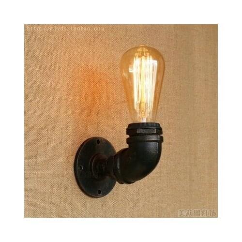 Loft Style Iron Water Pipe Lamp Edison Wall Sconce RH Retro Wall Light Fixtures For Home Vintage Industrial Lighting