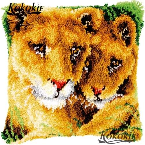 Handmade cross stitch kits embroidery needlework sets latch hook rug kits animal carpet 3d mat sets cushion blanket