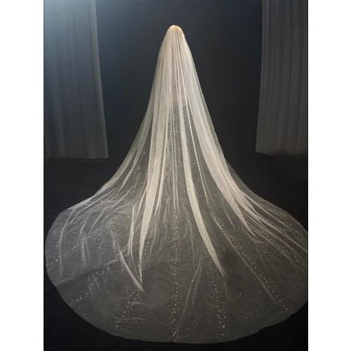 New veils 300cm long with comb beading pearls bridal veil