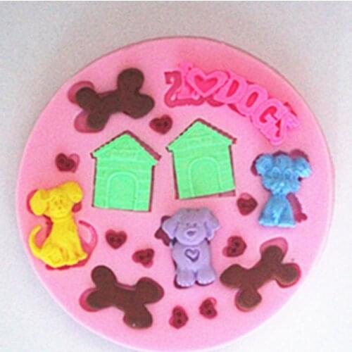 New dog and house Fondant Mold Silicone Sugar mold Craft Molds DIY gumpaste flowers Cake Decorating
