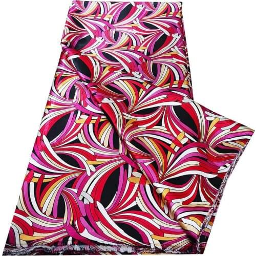 2021 New Arrival African Fabric Soft Satin Silk With Chiffon Fabric For Women Dress Silk Satin Fabric 5yards