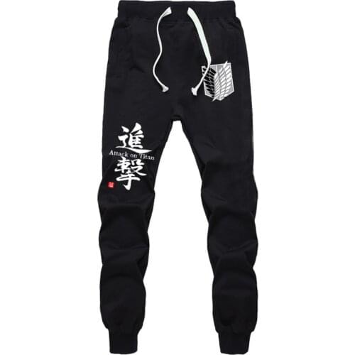 New Fashion Anime Attack on Titan Sports Sweat Breathable Pants Students Men Women Print Cotton Straight Pants Jogging Long Pant