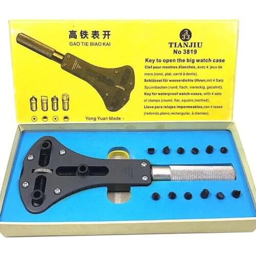 Watch Back Case Opener Max.57mm with 12 Bits Watch Repair Tool 12 Clamps Wrench Watch Case Opener with 12 Tips Clamps