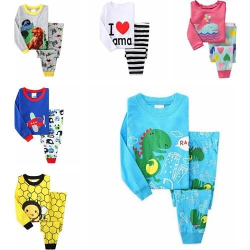 New Animal Boys Tops+Pant Underwear Pajamas Kids Dinosaur Pijamas Christmas Pajamas Pyjama Enfant for 2-7Years PS024