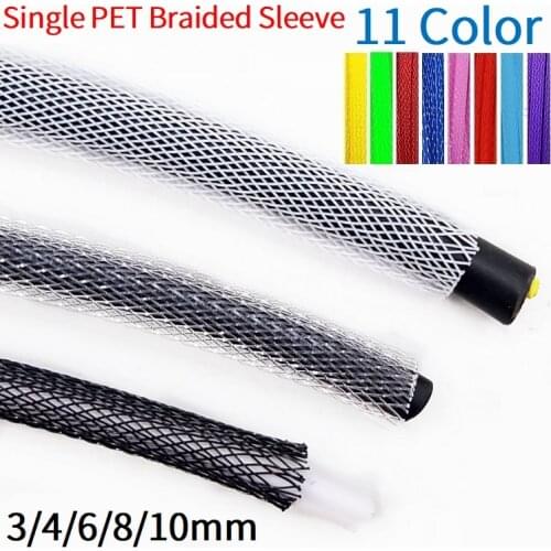 10M Braided Cable Sleeving 3mm 4mm 6mm 8mm Polyethylene PET Expandable Protection Insulation Line Cover Nylon Sheath Wire Wrap