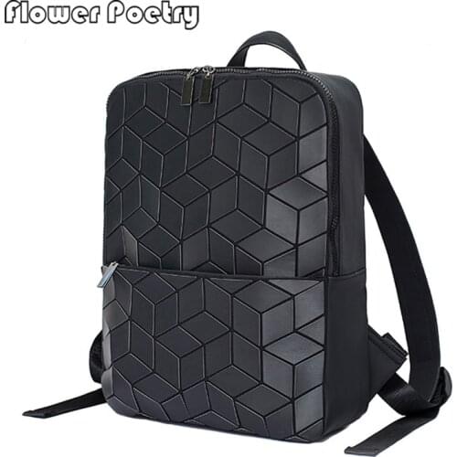 Large Capacity Laptop Backpack Students School Bag Geometric Leather Women Travel Backpacks Multifunction Men Bags Mochilas 2021