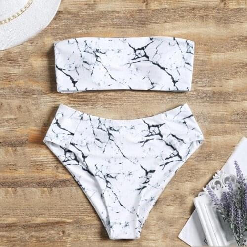 SAGACE Summer 2020 Split Swimsuit Womens sexy Bikini set Tube top Print Swimsuit Lady Swimming Suit Beach Swimwear bikini A1225