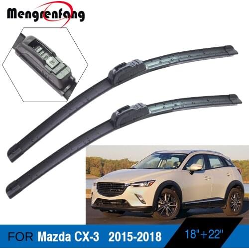 For Mazda CX-3 CX3 Car Front Windscreen Wiper Blades Soft Rubber Wiper Blade J Hook Arms 2015 2016 2017 2018