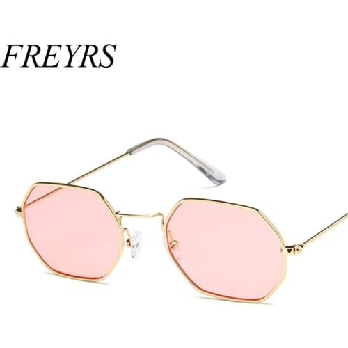 Fashion Sunglasses Women Brand Designer Small Frame Polygon Clear Lens Sunglasses Men Vintage Hexagon Metal Sun Glasses 5078