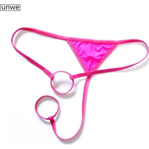 Two Circle Sexy Mini Underwear Men Thong Invisible Ice Silk G-string Erotic Gay Tanga Underwear