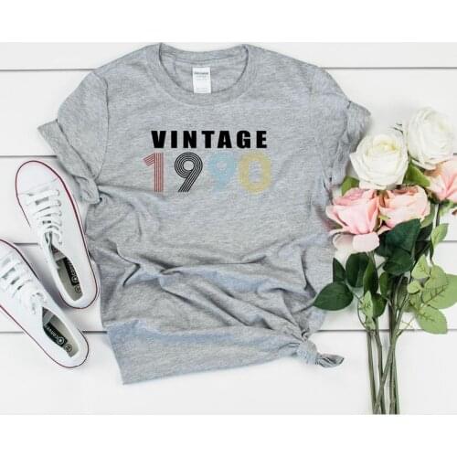 Vintage 1990 Tees 31th Birthday Party Shirts men and women Cotton O Neck Shirt Fashion Print T-shirt Casual Short Sleeve Tops