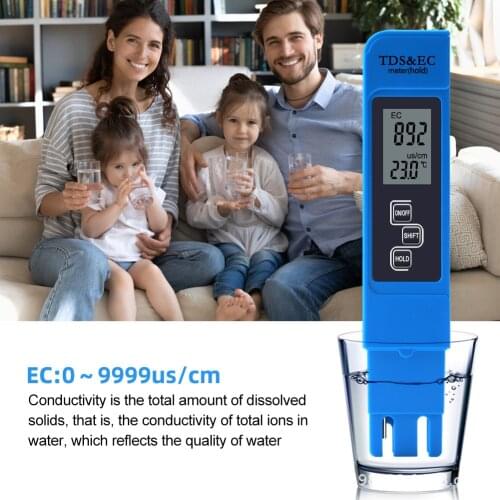 Moisture Temperature Sunlight Garden Testing 3 in 1 0-9990 Water Purity Tester Pen Temperature Backlight Sunlight Tester