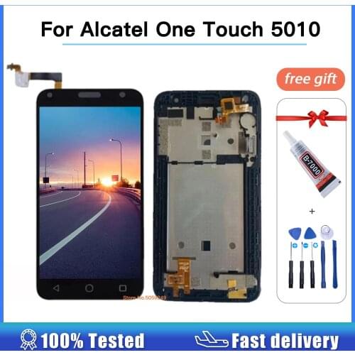 High Quality 100% Tested 5.0" LCD Screen For Alcatel One Touch 5010 5010D OT5010 Lcd Display + Touch Screen Digitizer Sensor