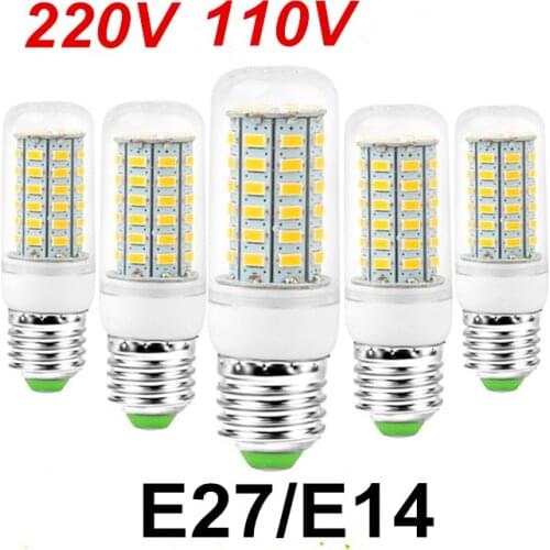 1Pcs 2019 NEW LED lamp E27 E14 3W 5W 7W 12W 15W 18W 20W 25W SMD 5730 Corn Bulb 220V 110V Chandelier LEDs Candle light Spotlight