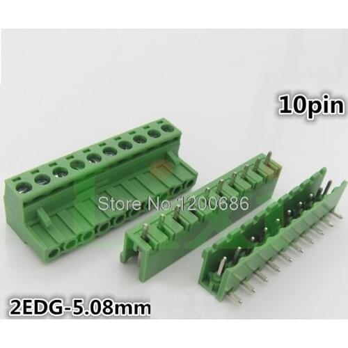 10pin 5.08 Terminal plug type 300V 10A 5.08mm pitch connector pcb screw terminal block connector