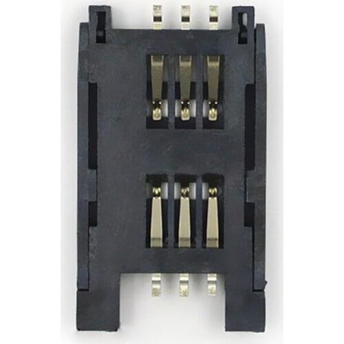 10pcs-100pcs SIM 6P 2.54 Flip Cover Seat With Positioning Column LCP Phosphor Bronze Plated For POS Machine Car Products