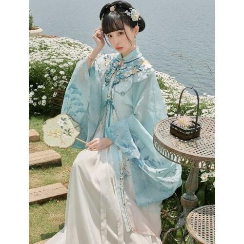 2021 chinese traditioanl hanfu elegant fairy folk dance costume oriental stage performance retro clothes embroidery design hanfu