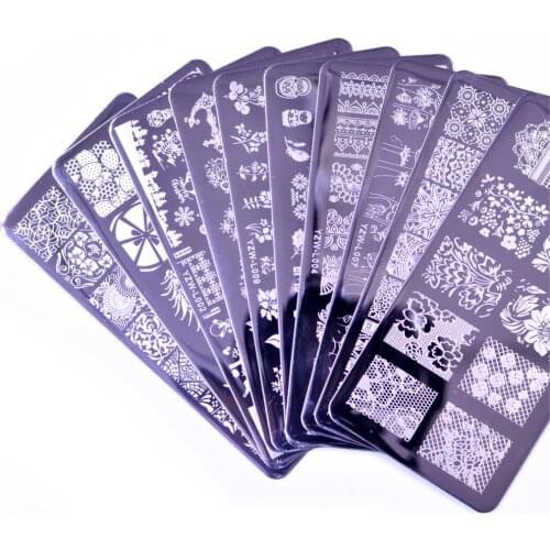 2021 New Designs Rose Flower Nail Art Stamp Template Flower Mandala Butterfly Image Plate Nail Stamping Plate Manicure Tools