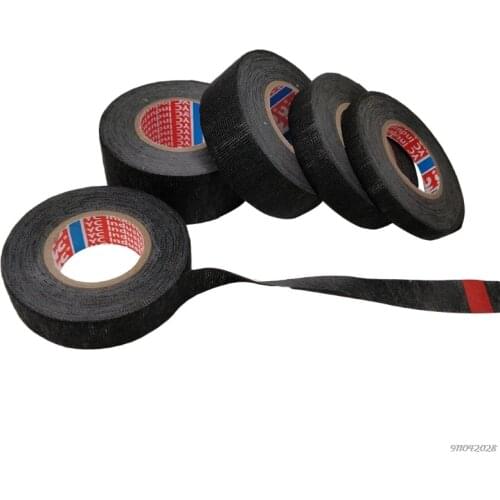 25M A Roll Adhesive Cloth Tape Cable Looms Wiring Harness For Car Auto Black Wiring Harness Damping Heat Proof For Car Wholesale