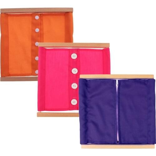 3pcs Montessori Button / Zipper Educational Toys Daily Life Clothing Dressing Learning Frame for kids Parent-child Activities